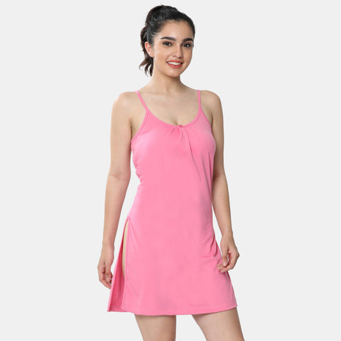 Envie Relaxed Fit Scoop Neck Thigh Length Kurta Slip - NVC3027 (Hot Pink)