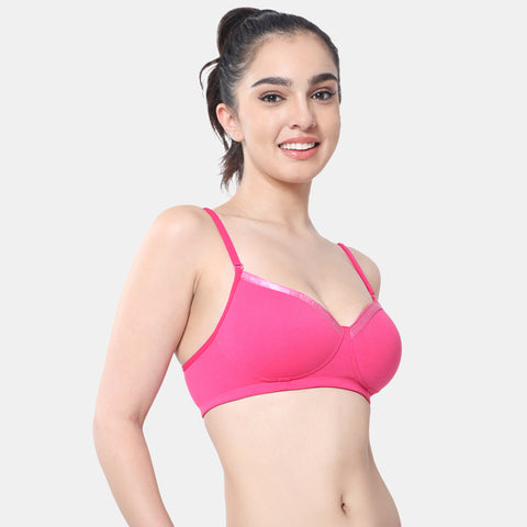 Envie Padded Non-Wired 3/4th Coverage T-Shirt Bra - NVB1007 (Fusia)