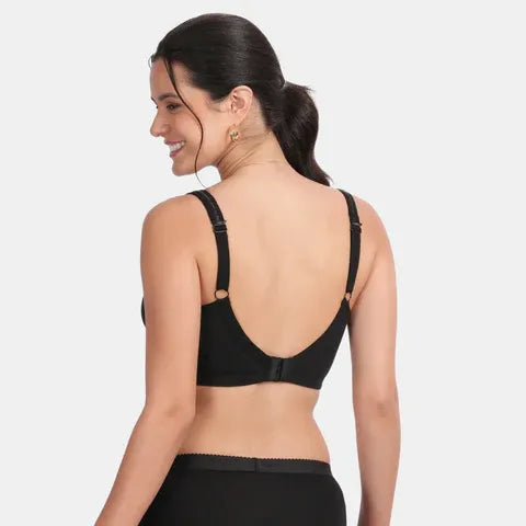 Envie non padded non wired full coverage t shirt bra NVB1056 black seamless smooth everyday comfort bra for women