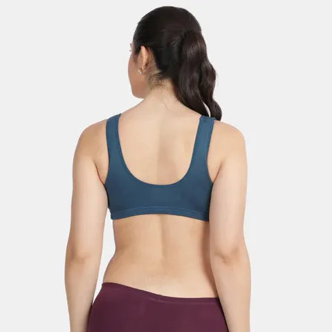 Envie Non-Padded Non-Wired Full Coverage Sleeping Bra - NVB1022 (M Blue)