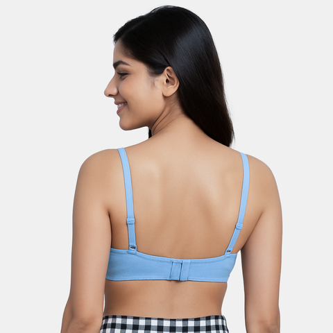 Envie Padded Non-Wired 3/4th Coverage Lace Bra - NVB1151 (Powder Blue)