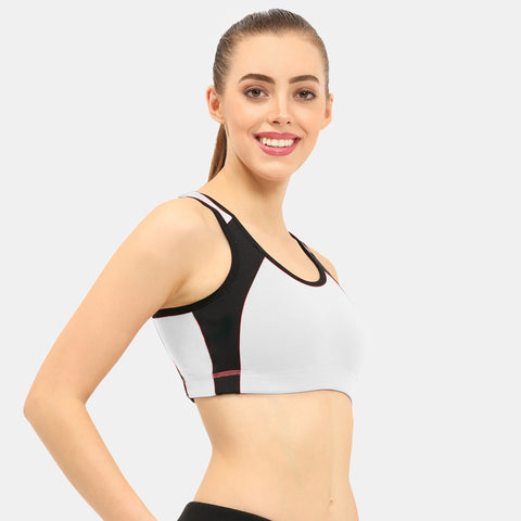Envie Padded Non-Wired Full Coverage Sports Bra - NVB1051 (Grey Melange)