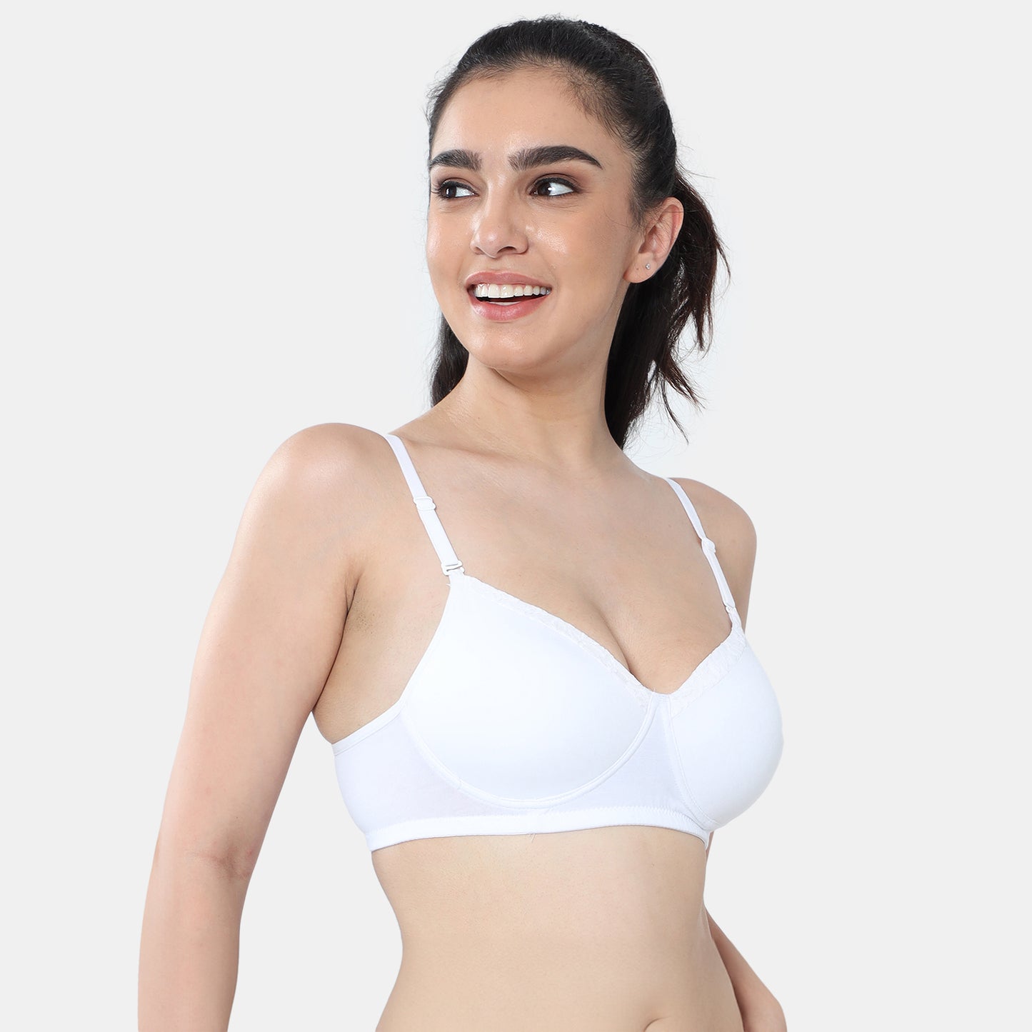 Envie Padded Non-Wired 3/4th Coverage T-Shirt Lace Bra - NVB1115