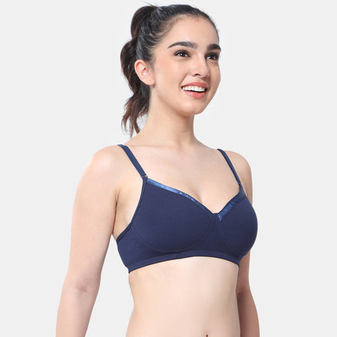 Envie Value + Padded Non-Wired 3/4th Coverage T-Shirt Bra - NVB1007 (Navy)