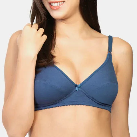 Envie minimiser bra non padded non wired 3/4th coverage NVB1001 dark denim smooth fit everyday comfort bra for women