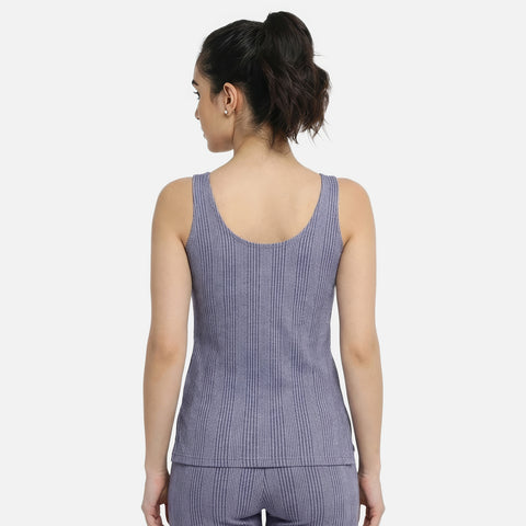 Envie Regular Fit Scoop Neck Thermal Tank Top - NVTHTM112 (Navy Melange)