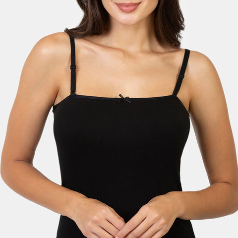 Envie Regular Fit Square Neck Short Length Camisole - NVC3018 (Black)