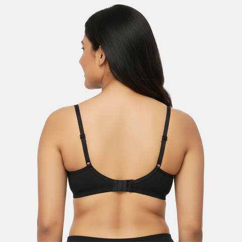 Envie Non-Padded Non-Wired 3/4th Coverage Minimiser Bra - NVB1139 (Black)