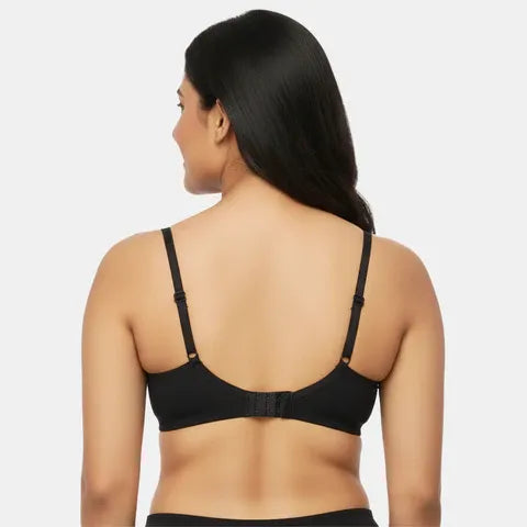 Seamless black minimiser bra Envie 3/4th coverage non wired lightweight smooth finish bra for women