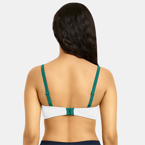Envie Padded Non Wired Moulded 3/4th Coverage T-shirt Bra - NVB1140 (Green White)