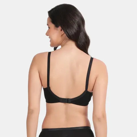 Envie women’s black minimiser bra non padded non wired 3/4th coverage soft cotton bra