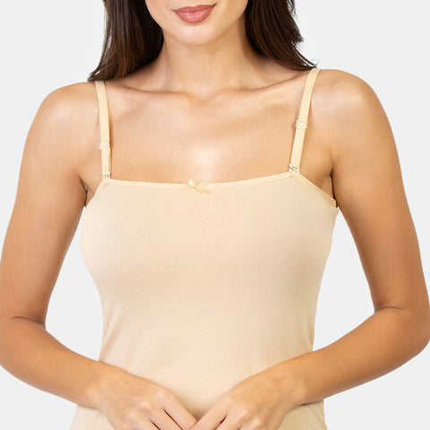 Envie Regular Fit Square Neck Short Length Camisole - NVC3018 (Nude)