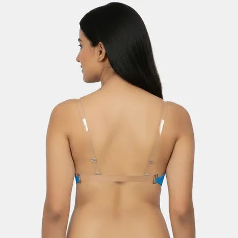 Best blue bandeau bra India Envie NVB1141 non padded non wired medium coverage strapless bra for western wear