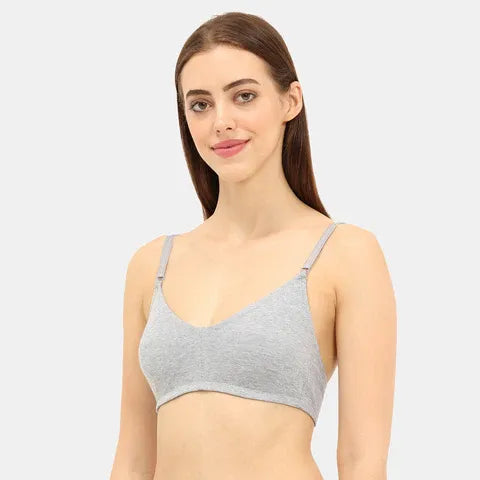 Envie full coverage t shirt bra grey melange NVB1084 non padded non wired smooth finish breathable everyday bra