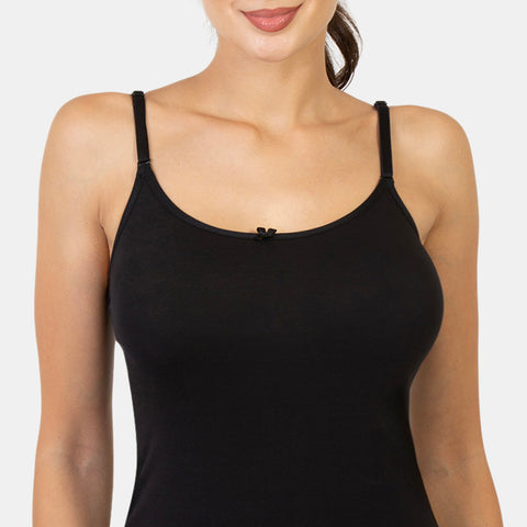 Envie Regular Fit Scoop Neck Hip Length Basic Camisole - NVC3015 (Black)