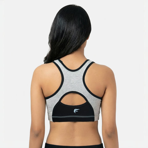 Envie Padded Non-Wired Full Coverage Sports Bra - NVB1051 (Grey Melange)