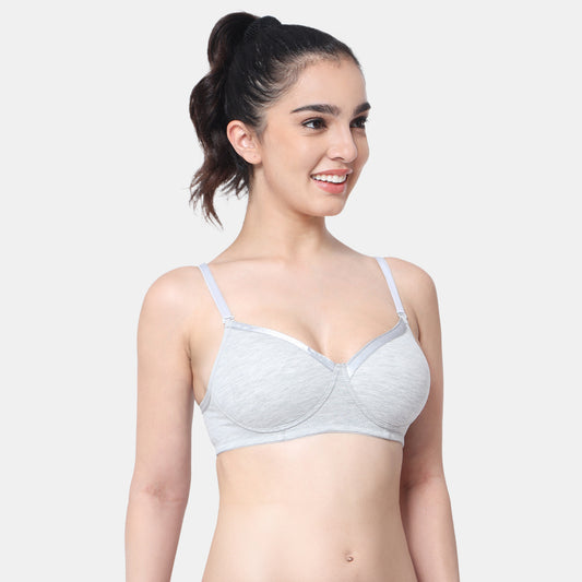 Envie Padded Non-Wired 3/4th Coverage T-Shirt Bra - NVB1007 (Grey Melange)