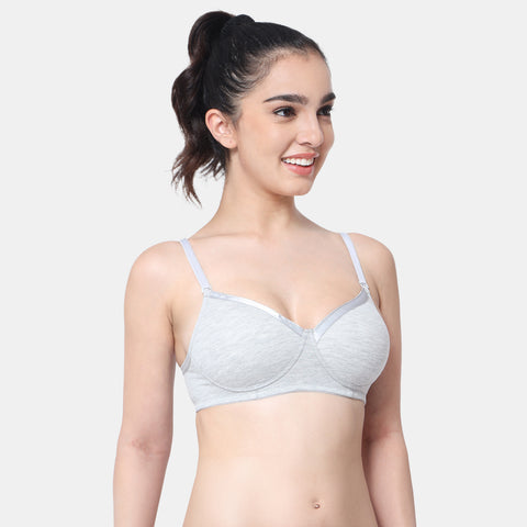 Envie Padded Non-Wired 3/4th Coverage T-Shirt Bra - NVB1007 (Grey Melange)