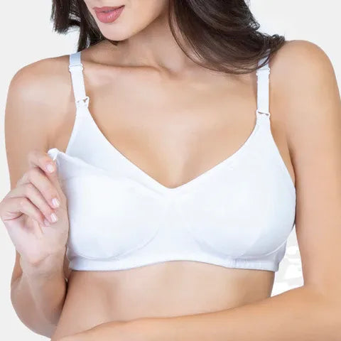 Envie Non-Padded Non-Wired 3/4th Coverage Maternity Bra - NVB1023 (White)