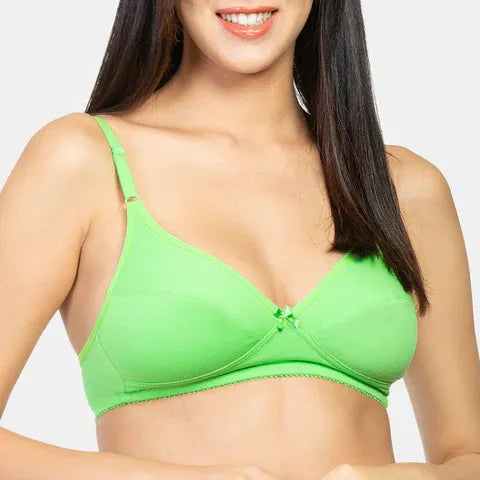 Non padded non wired minimiser bra Envie NVB1001 j green breathable fabric everyday support bra for women