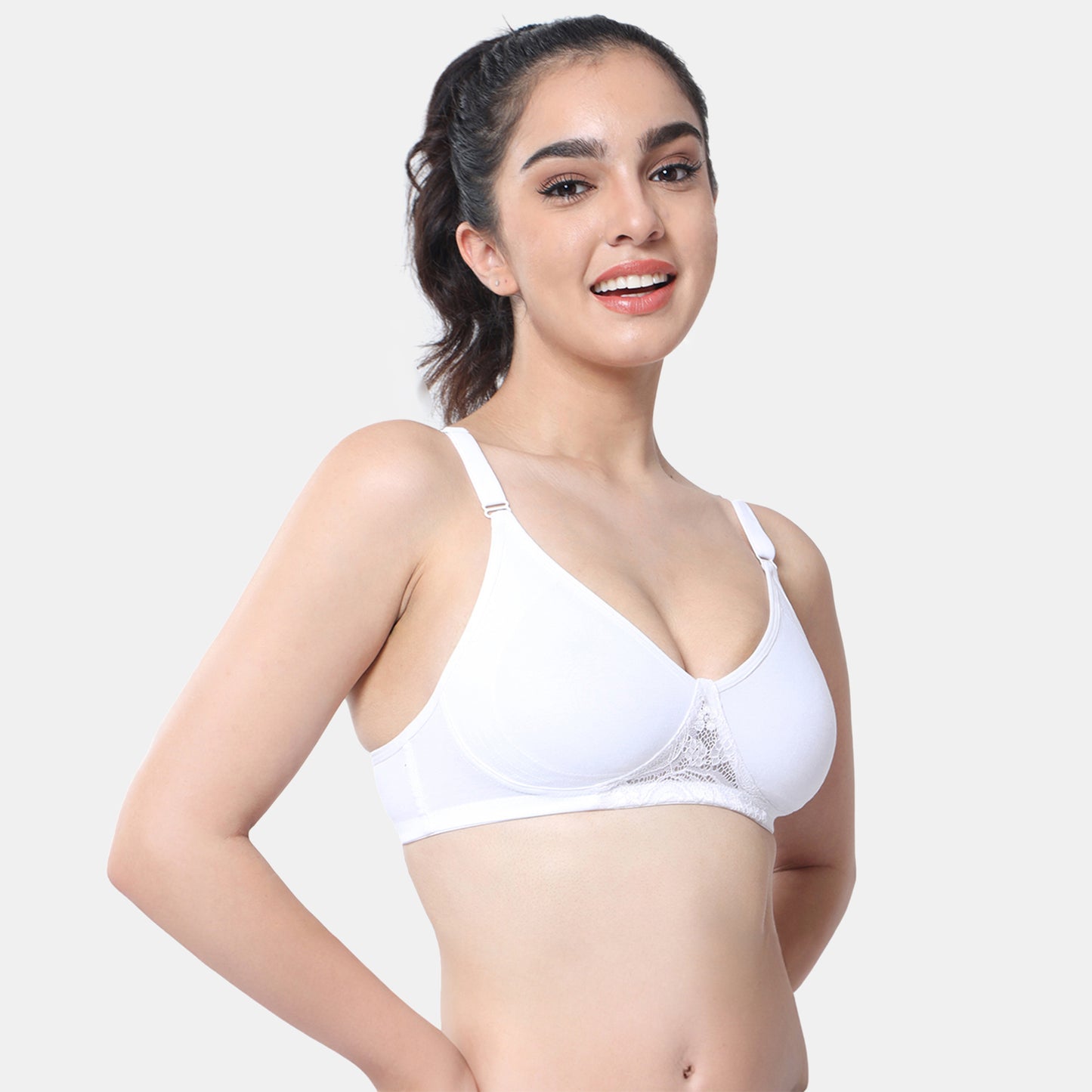 Envie Non-Padded Non-Wired Full Coverage T-Shirt Lace Bra - NVB1088