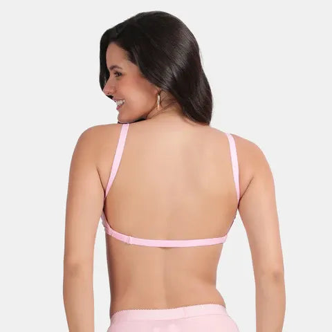 Light pink 3/4th coverage backless bra Envie non padded non wired for off shoulder outfits
