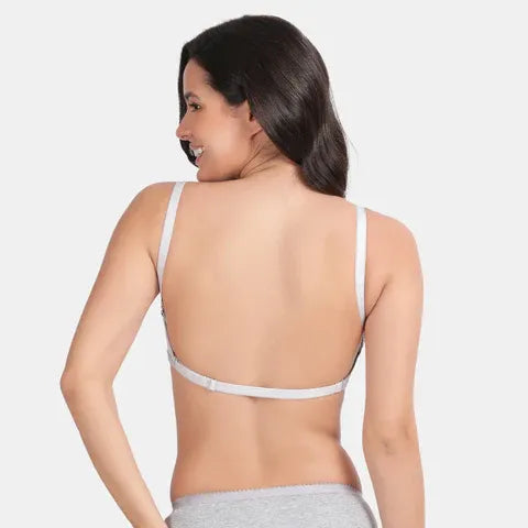 Comfortable grey melange backless bra Envie non wired non padded 3/4th coverage partywear bra