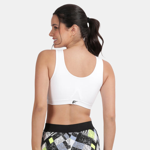 Envie Non-Padded Non-Wired Full Coverage Sports Bra - NVB1055 (White)