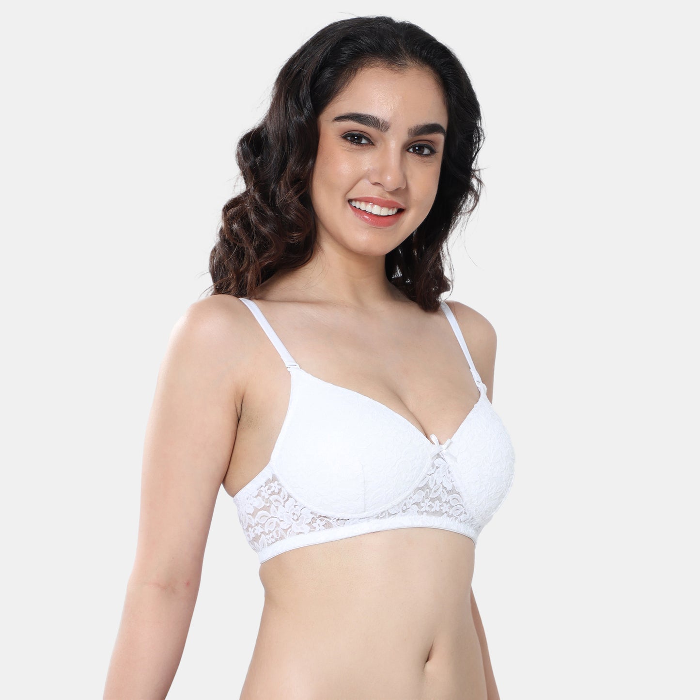 Envie Padded Non-Wired 3/4th Coverage T-Shirt Lace Bra - NVB1118