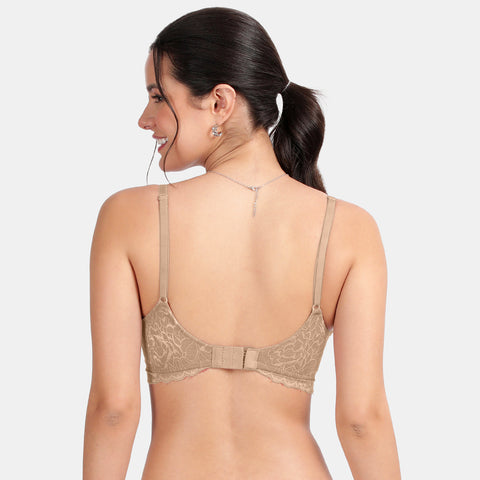 Envie Padded Non-Wired 3/4th Coverage Lace Bra - NVB1131 (Skin)