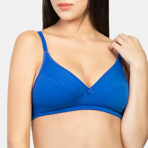 Non padded non wired minimiser bra Envie NVB1001 sapphire breathable fabric everyday support bra for women