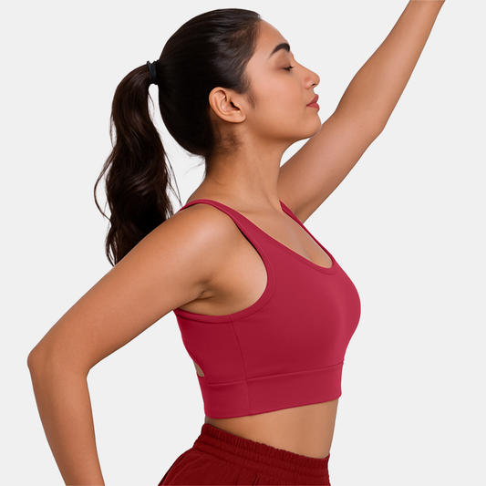 Envie Padded Non-Wired Full Coverage Sports Bra With Removable Padding - NVB1127 (Maroon)