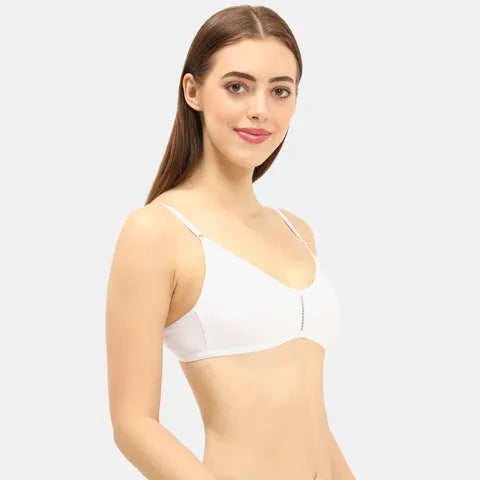 White 3/4th coverage T-shirt bra Envie non padded non wired smooth daily wear lingerie