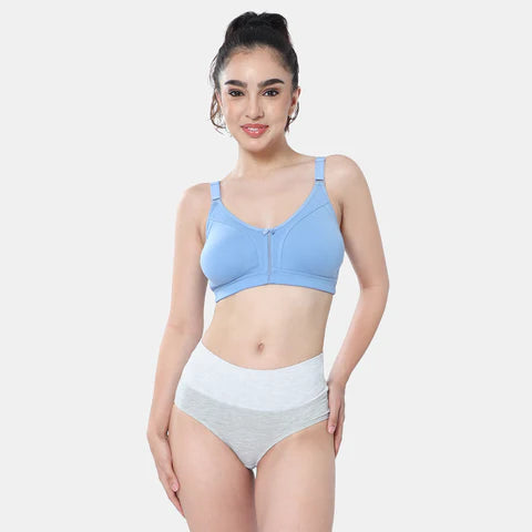 Blue t shirt bra Envie non wired non padded full coverage seamless bra invisible under clothes daily wear
