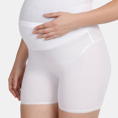 Envie Hugged Fit Maternity Lace Shorts - NVS5031 (White)