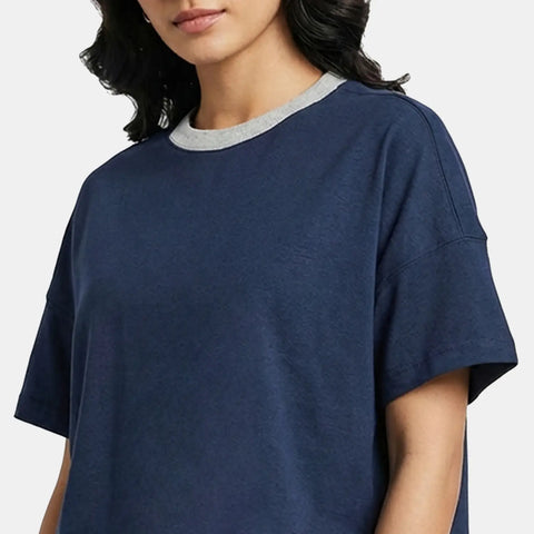 Envie Relaxed Fit Short Sleeve T-Shirt - NVTS1002 (Navy Melange)