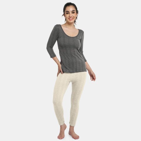 Envie Regular Fit Ankle Length Thermal Pant NVTHTM114 (Grey Melange)