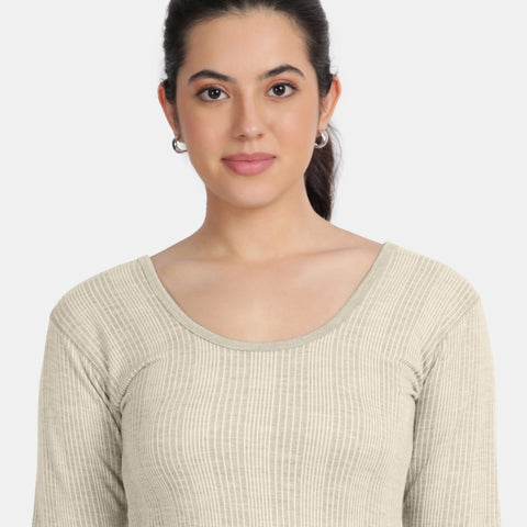 Envie Regular Fit 3/4th Sleeve Thermal Warmer - NVTHTM113 (Grey Melange)