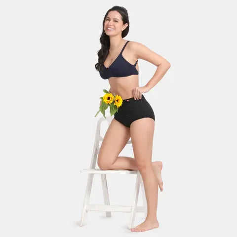 Comfortable navy backless bra Envie non wired non padded 3/4th coverage partywear bra