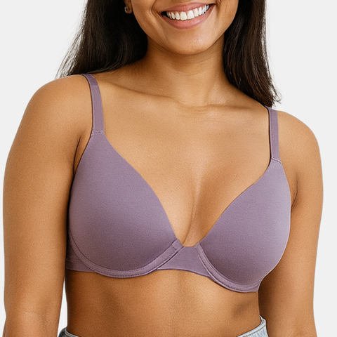 Envie Padded Wired Demi Cup Bra (Pack of 2) - NVBDEMI (Grey Melange - Light Purple)