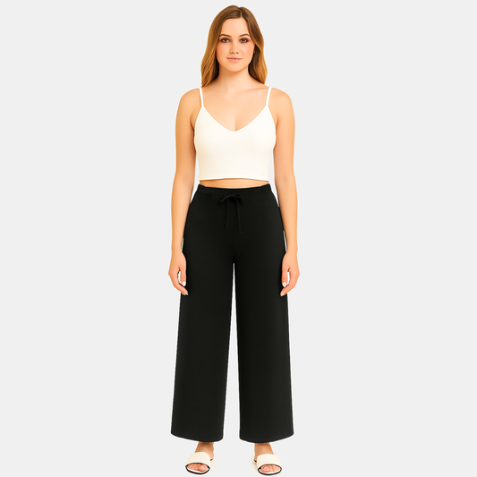 Envie Regular Fit Wide Leg Baggy Pant – NVTP8017 (Black)