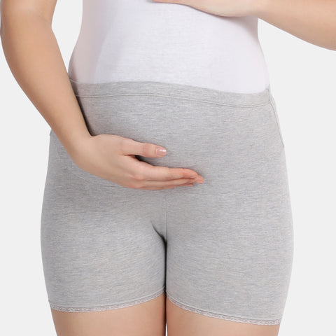 Envie Hugged Fit Maternity Lace Shorts - NVS5031 (Grey Melange)
