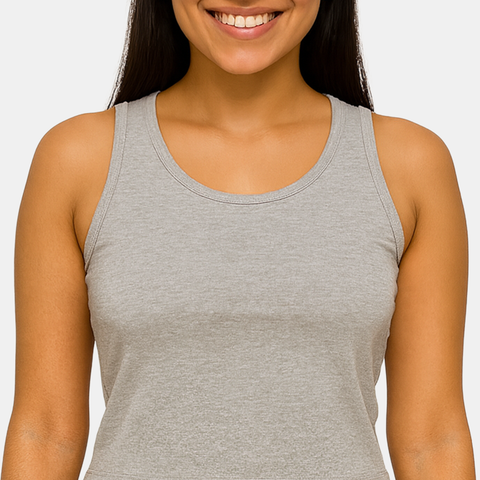 Envie Regular Fit U Neck Short Length Camisole Tank Top - NVC3033 (Grey Melange)