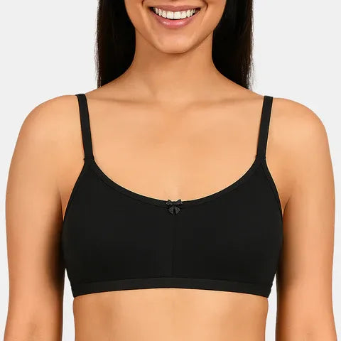 Black T-shirt bra Envie non padded non wired moulded 3/4th coverage comfortable everyday bra
