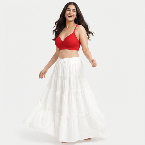 Envie Padded Non-Wired Lace Bra - NVBDU01 (Dark Red)