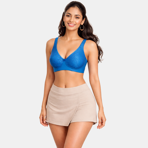 Envie Non - Padded Non - Wired Lace Bra NVBDU02 (Royal Blue)