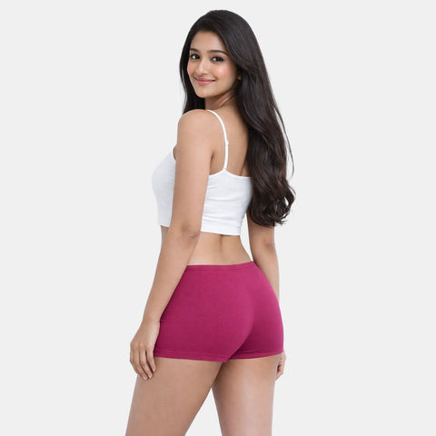 Envie Regular Fit Mid Rise Boyshorts - NVS5018 (Dark Maroon)