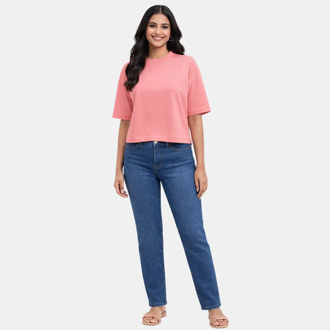 Envie Relaxed Fit Short Sleeve T-Shirt - NVTS1002 (Peach)