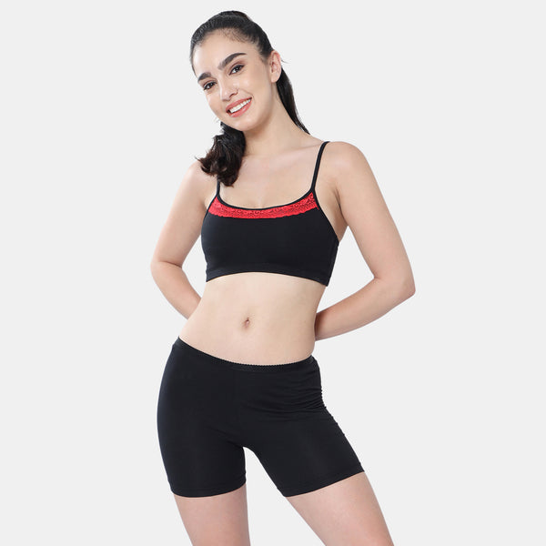 Envie Girls Non-Padded Non-Wired Full Coverage Beginners Bra - NVGB1113 (Black)