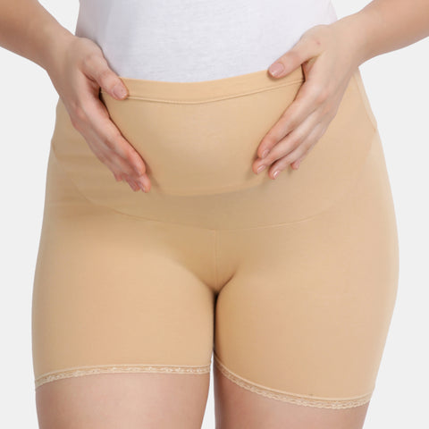 Envie Hugged Fit Maternity Lace Shorts - NVS5031 (Nude)